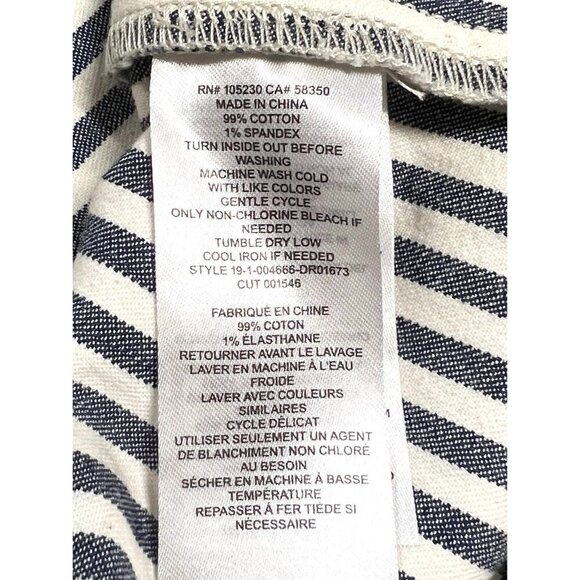 Current Elliott Sleeveless Jumpsuit Dress White Blue‎ Striped Denim Size 3 Large - Picture 12 of 16